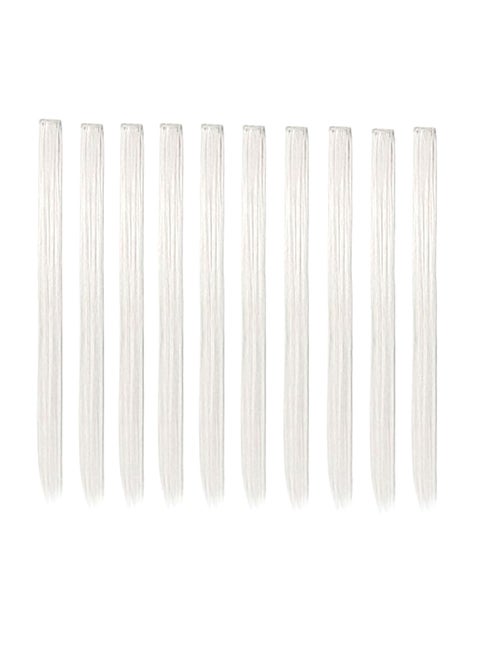 10-Piece Straight Highlight Clip Set White