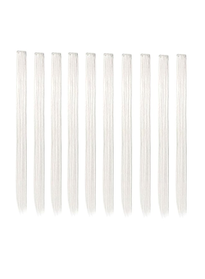 Liasun 10-Piece Straight Highlight Clip Set White 