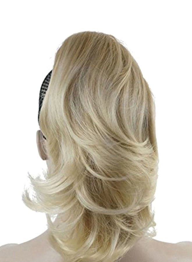 ليديل وصلة شعر بتصميم ذيل حصان مزدوجة الاستخدام للشعر المسترسل والمجعد باترسكوتش/ أشقر فاتح 12بوصة - Image 1