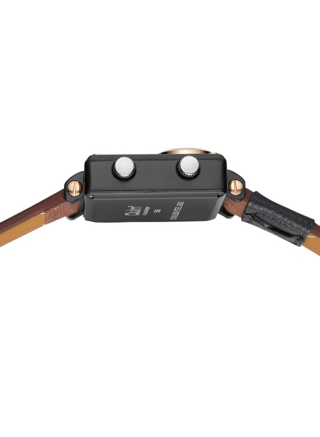 أولم ساعة يد رياضية من الجلد طراز HP359502 - مقاس 50 مم - بني/أسود للرجال - Image 4