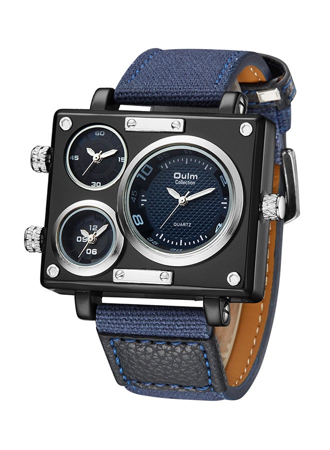Oulm Men's Analog Sports Watch HP359503 - 50 mm - Blue/Black  - Image 2