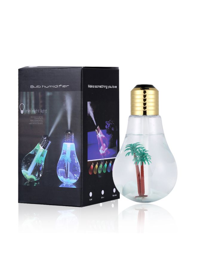 سابو جهاز ترطيب الهواء المحمول مع إضاءة ليلية على شكل لمبة شفاف/ ذهبي - Image 2