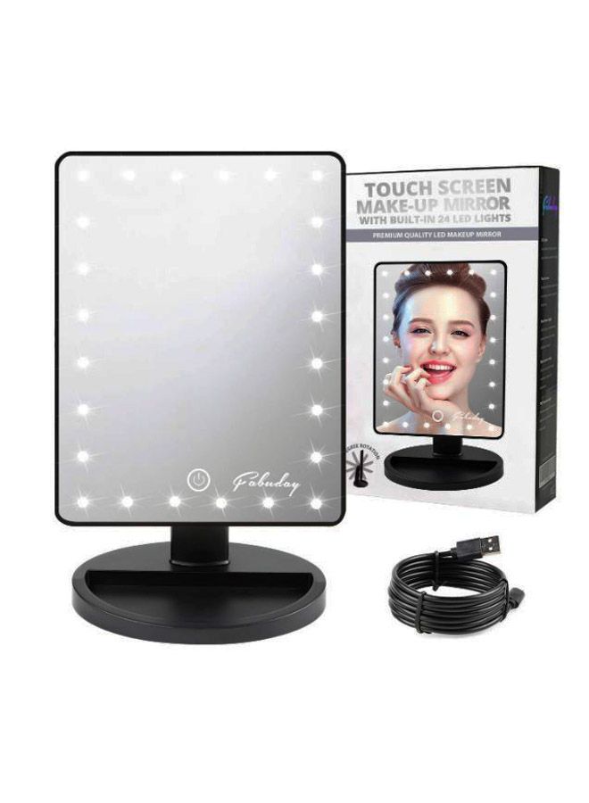 فابوداي مرآة بإضاءة LED ومنفذ USB لوضع المكياج أسود - Image 1