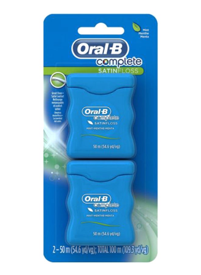 أورال بي مجموعة خيط تنظيف حريري للأسنان بنكهة النعناع عبوة من قطعتين 109.3ياردة
