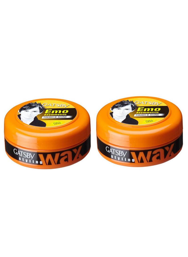 GATSBY 2-Piece Emo Asymmetric Tough And Shine Hair Styling Wax 2 x 75grams - Image 2