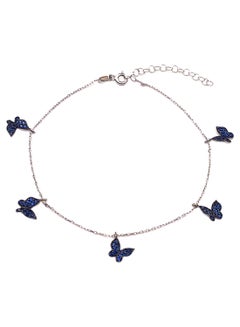 Alwan Silver Anklet With 5 Butterfly Zircon  - Image 1