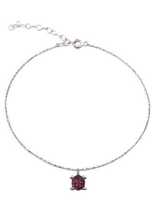 Silver Anklet With Ruby Colour Turtle - v1566933721/N29225957A_1