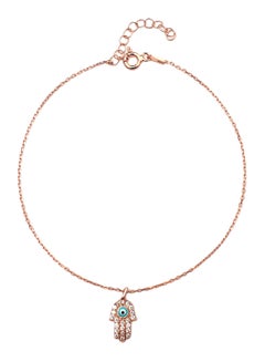 Alwan Rose Gold Plated Silver Anklet With Zircon  - Image 1