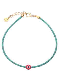 Alwan Cylindrical Beads Evil Eye Anklet  - Image 1