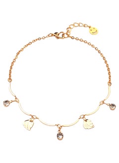 Gold Plated Anklet With Multiple Charms