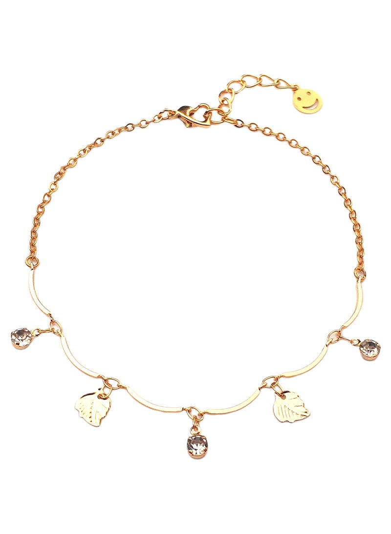 Alwan - Gold Plated Anklet With Multiple Charms - Image 1