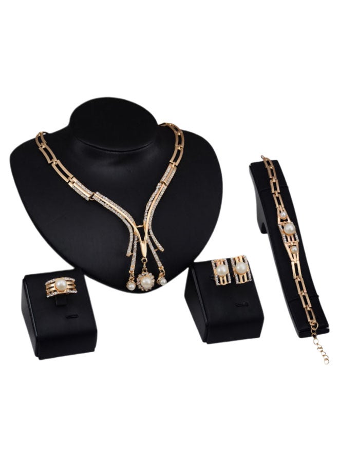 4-Piece 18 Karat Gold Plated Jewellery Set - v1566933725/N29238643A_1