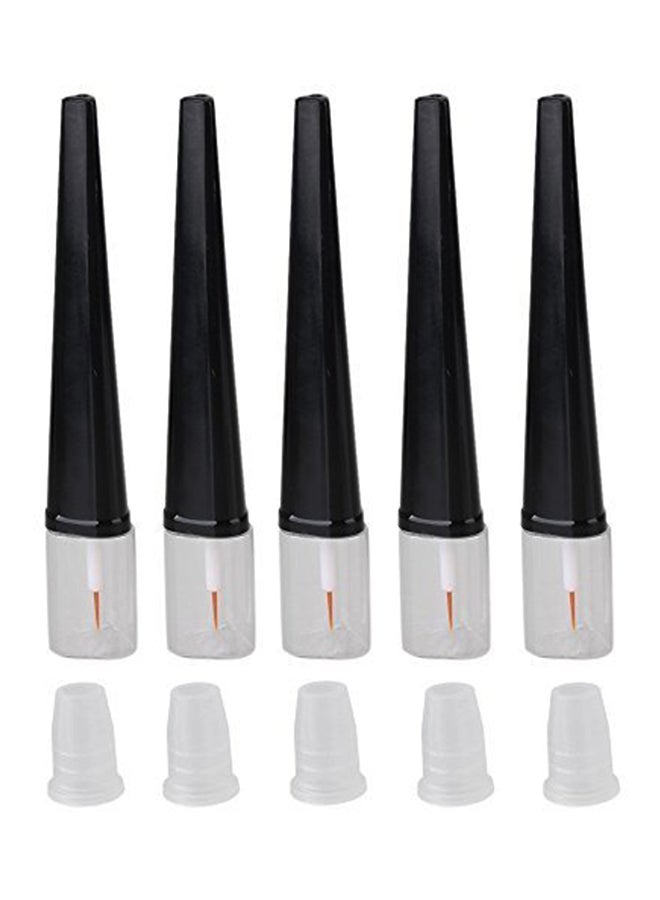 Teensery 5-Piece Eyelashes Tube Eyeliner Vials Bottle Tube With Plug Multicolour 