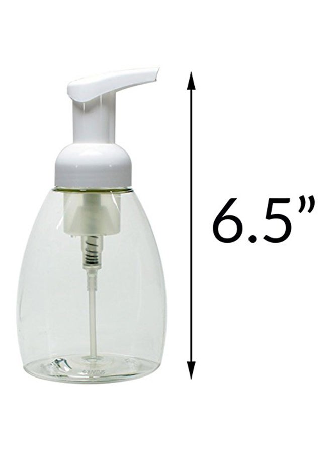 يوفيتوس مجموعة من 6 زجاجات من البلاستيك قابلة لإعادة التعبئة للسفر بمضخة رغوة مع ملصقات أبيض/ شفاف - Image 2