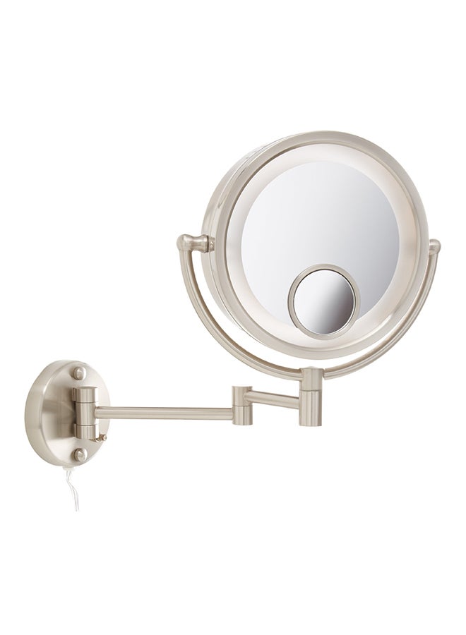 Jerdon Lighted Wall Mount Makeup Mirror Silver - Image 1