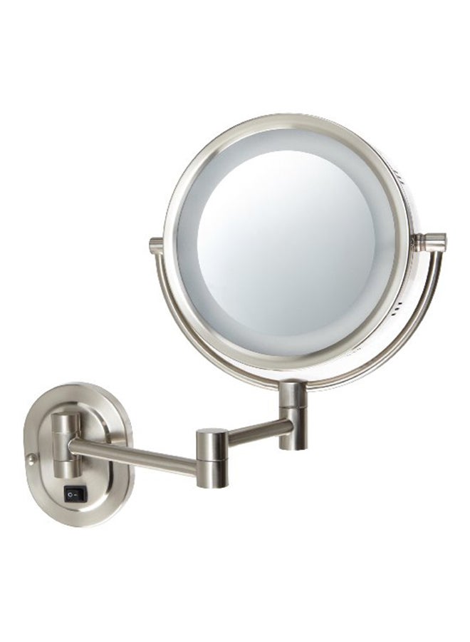 Jerdon Lighted Direct Wire Wall Mount Mirror Silver