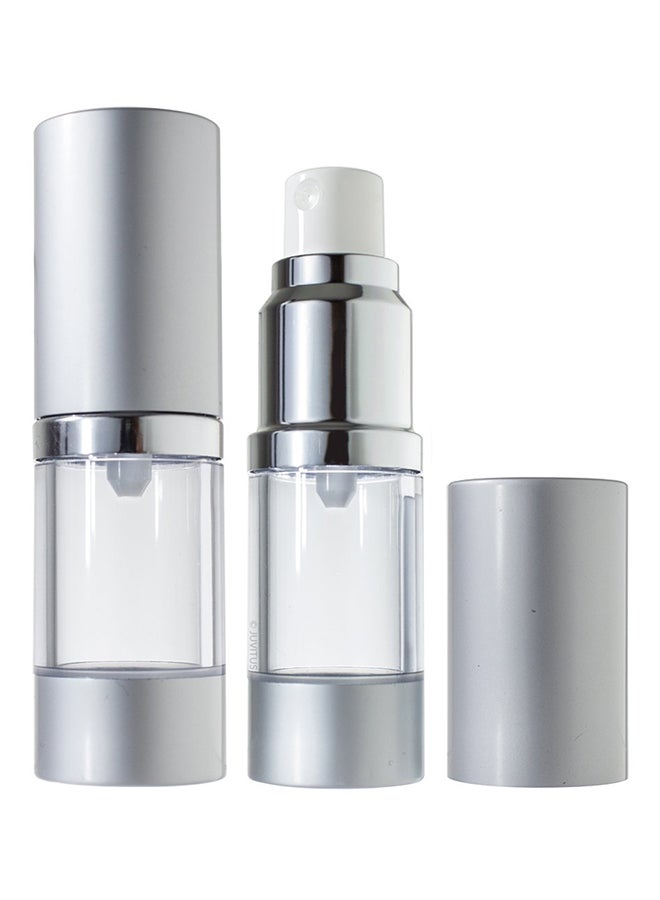 JUVITUS Pack Of 2 Refillable Airless Spray Bottle Clear/Silver 
