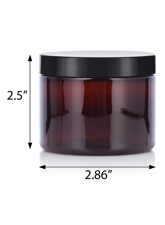 JUVITUS Pack Of 12 Amber Refillable Low Profile Jar With Spatula Brown  - Image 2
