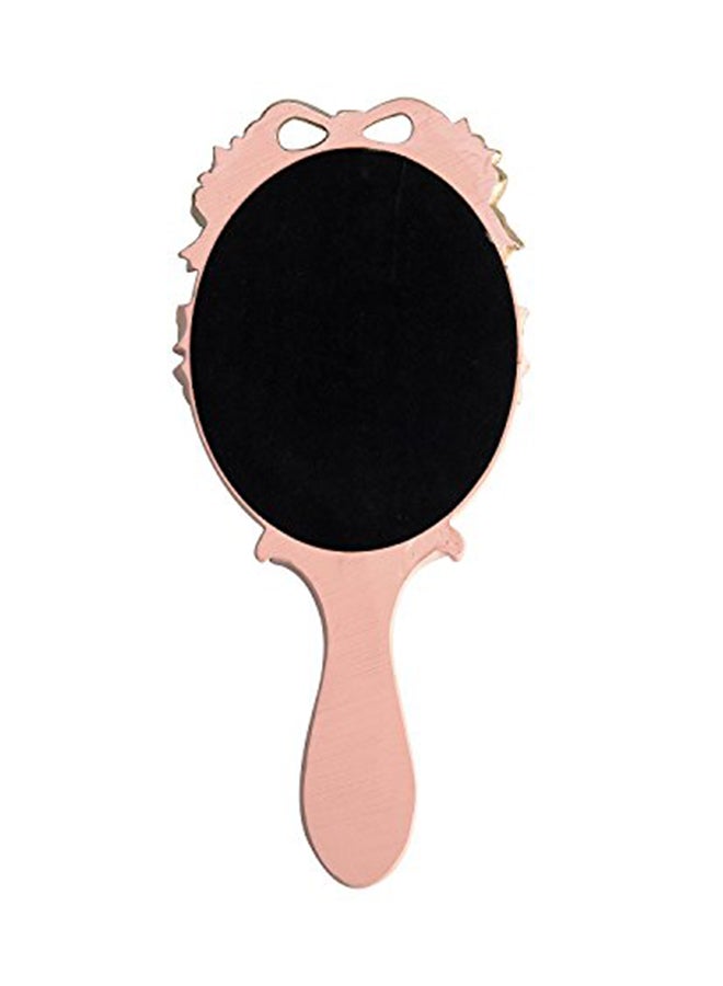 Nerien Vintage Style Oval Hand Held Mirror Pink - Image 2