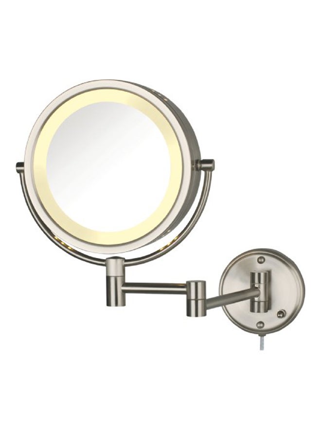 Jerdon Nickel Finish Wall Mount Makeup Mirror Silver 
