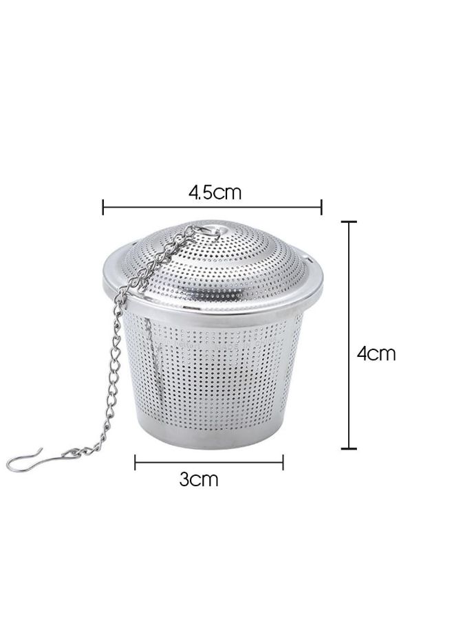 Loose Leaf Tea Strainer Silver 4.5x4.5x4centimeter  - Image 2