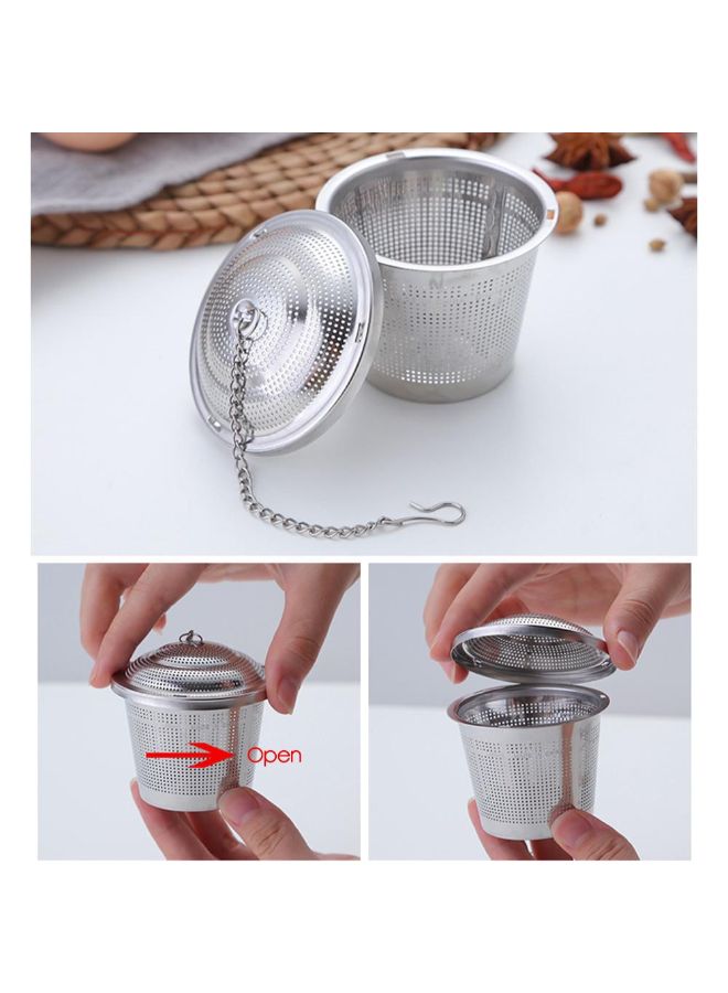 Loose Leaf Tea Strainer Silver 4.5x4.5x4centimeter  - Image 3