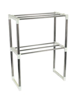 Multifunctional Microwave Oven Rack Silver 49.5-80x25x60.5cm