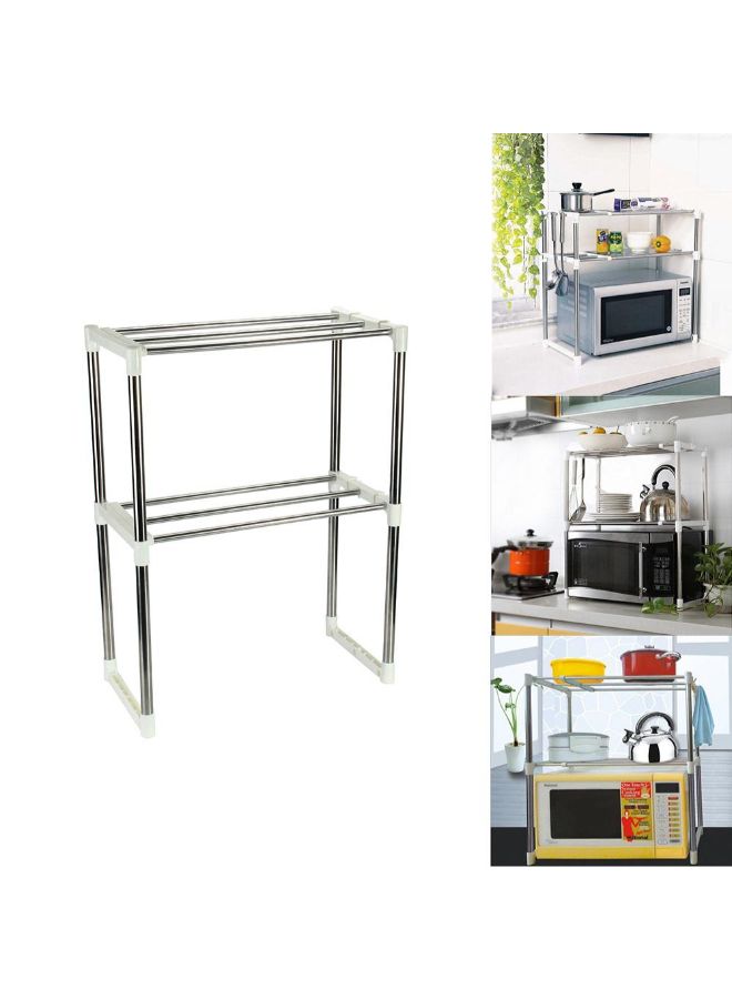 Generic - Multifunctional Microwave Oven Rack Silver 49.5-80x25x60.5cm - Image 1