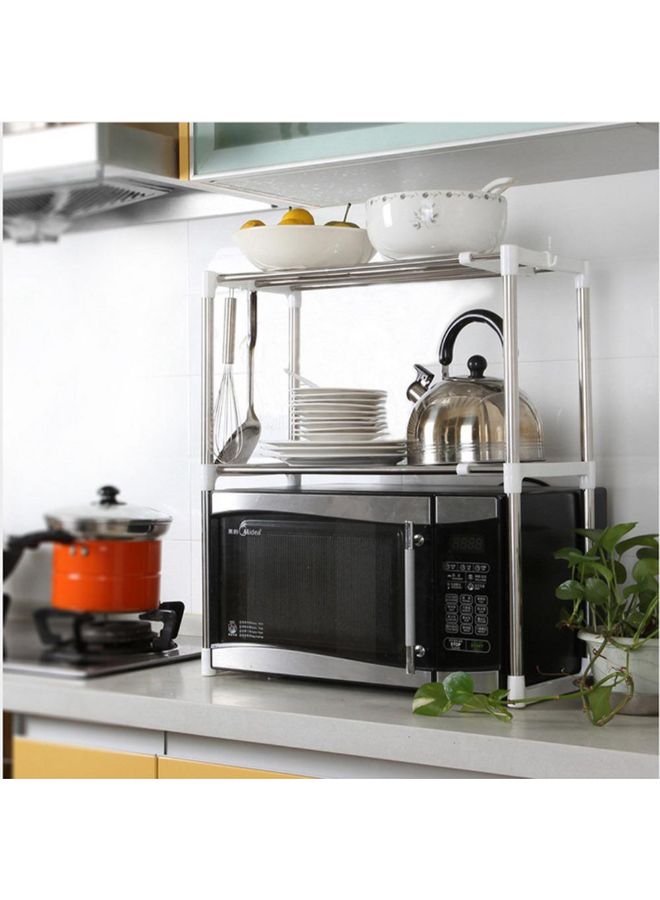 Generic - Multifunctional Microwave Oven Rack Silver 49.5-80x25x60.5cm - Image 1