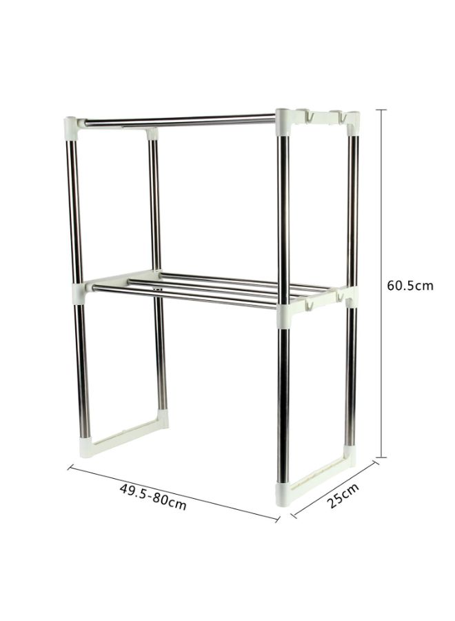 Generic - Multifunctional Microwave Oven Rack Silver 49.5-80x25x60.5cm - Image 1