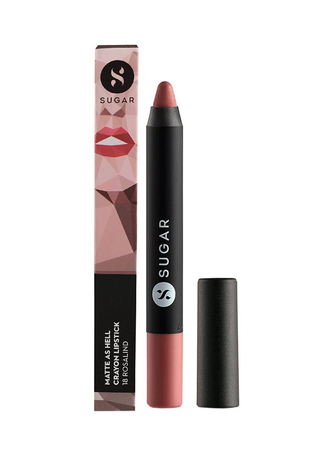 SUGAR Cosmetics - Matte As H*** Crayon Lipstick With Sharpener 18 Rosalind - Image 1