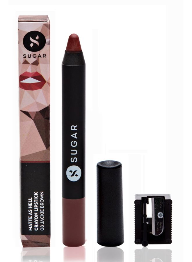 SUGAR Cosmetics - Matte As H*** Crayon Lipstick With Sharpener 08 Jackie Brown - Image 1