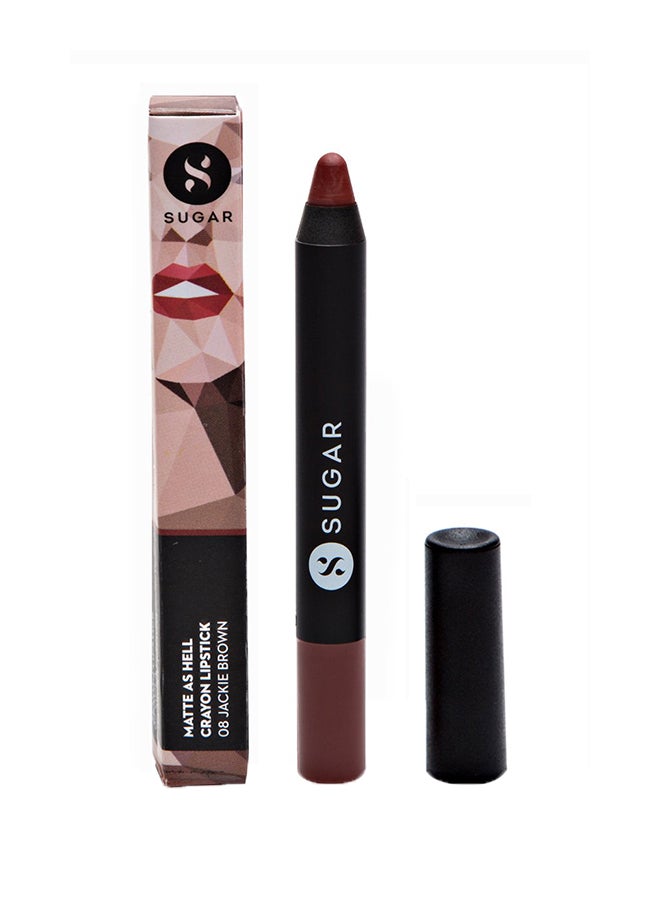 SUGAR Cosmetics - Matte As H*** Crayon Lipstick With Sharpener 08 Jackie Brown - Image 1