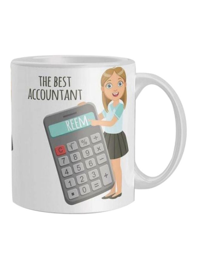 iPrint The Best Accountant Printed Coffee Mug White/Grey/Beige 