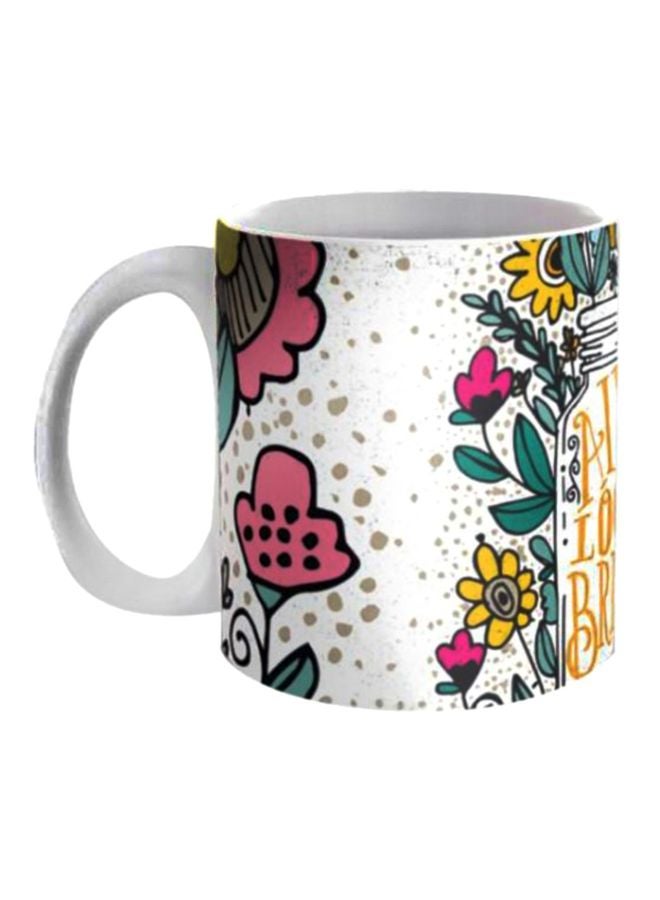 iPrint Printed Ceramic Coffee Mug Pink/Green/Yellow Standard