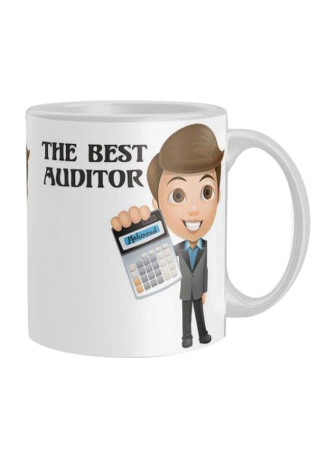 iPrint The Best Auditor Printed Coffee Mug White/Beige/Black 