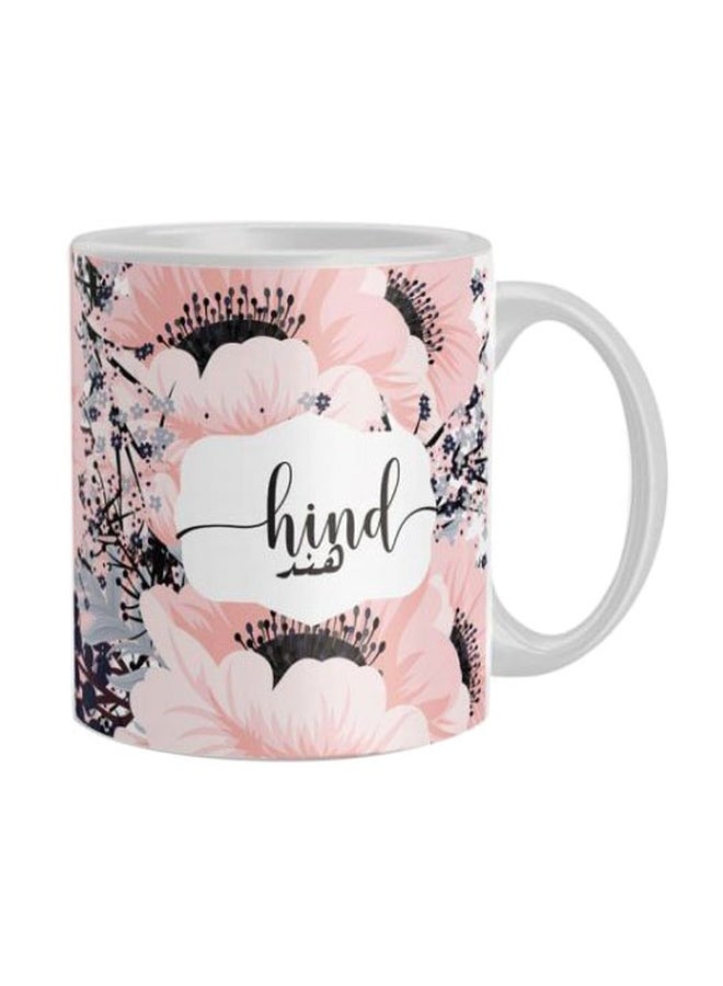 iPrint Hind Printed Ceramic Coffee Mug White/Pink/Black One Size