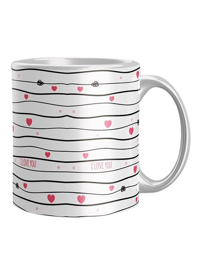 آي برينت قدح قهوة مطبوع أبيض/أسود/رمادي Standard