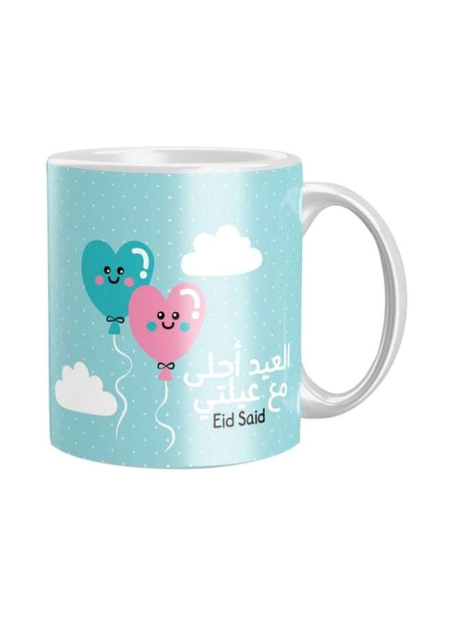 iPrint Printed Coffee Mug Blue/White/Pink Standard 