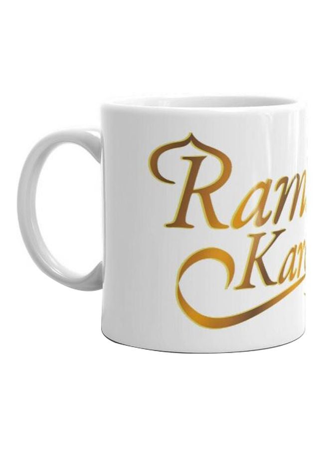 Ramadan Kareem Printed Mug White/Gold - Image 1
