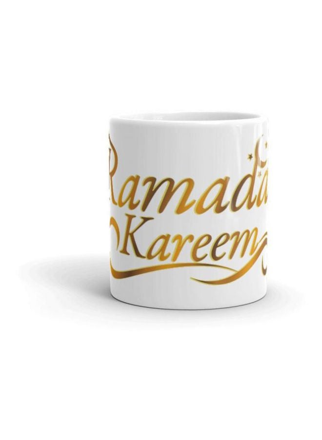 Ramadan Kareem Printed Mug White/Gold - Image 2