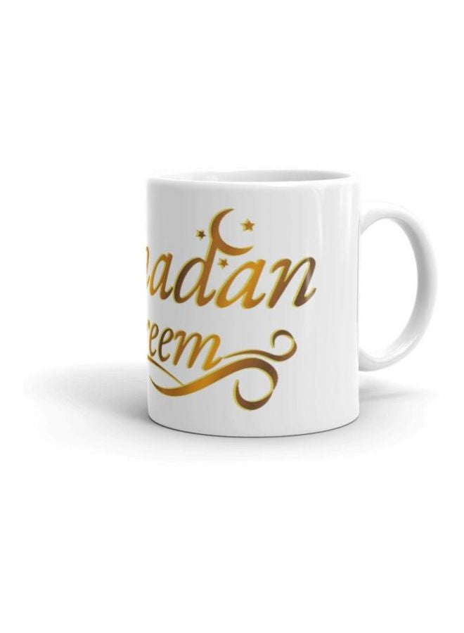 Ramadan Kareem Printed Mug White/Gold - Image 3