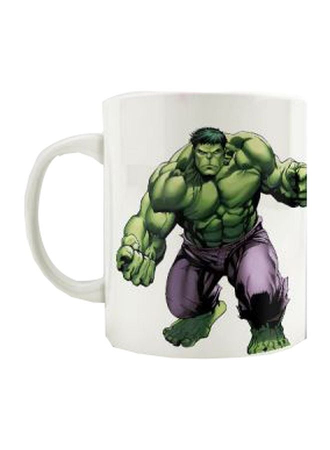 برنتيك مج مزين بنمط مطبوع بكلمة "Hulk" أبيض/أخضر/أرجواني 350ملليلتر 
