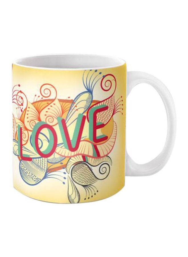 iPrint Printed Ceramic Coffee Mug Yellow/Red/White Standard