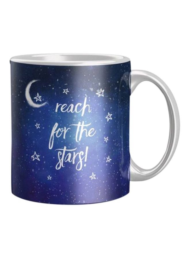 iPrint Printed Ceramic Coffee Mug Silver/Blue/White Standard