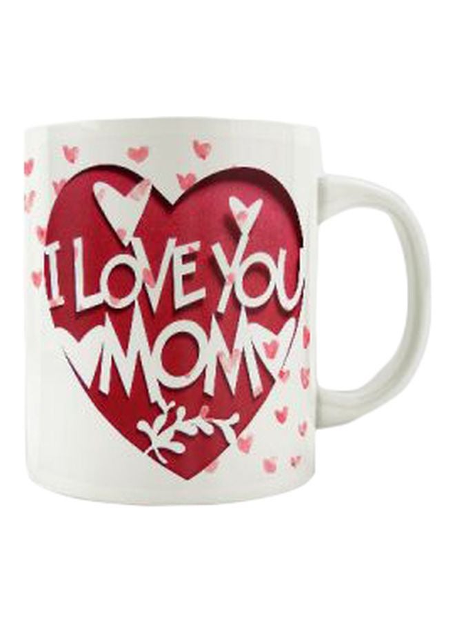 PrinTech I Love You Mom Printed Mug White/Red 350ml