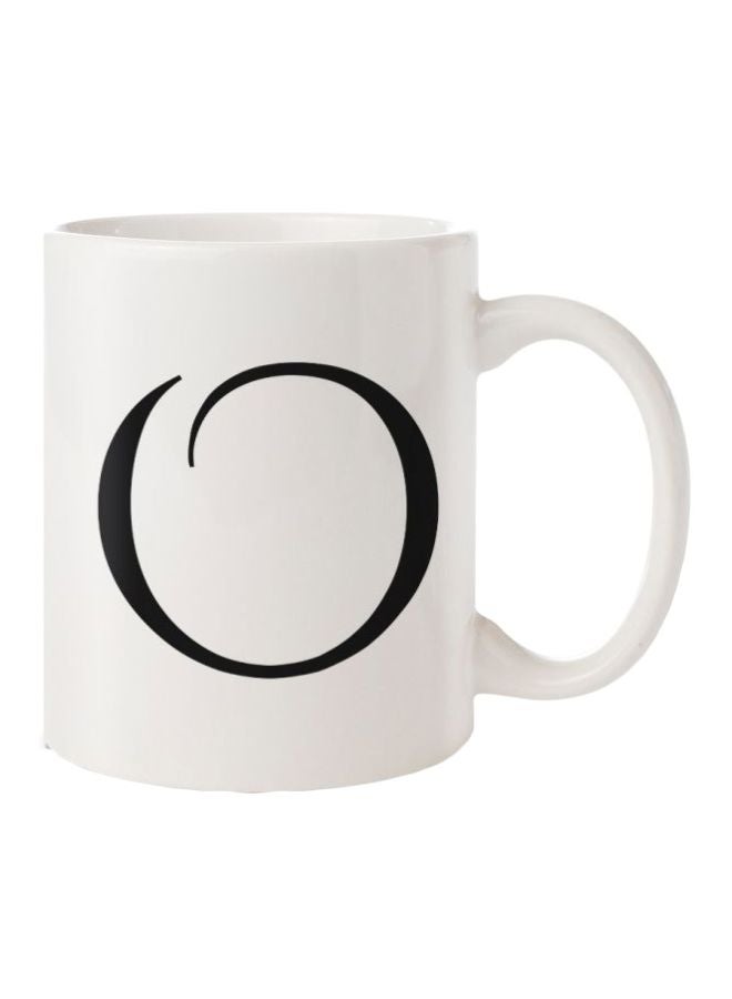 Hazel Printed Ceramic Mug White/Black 