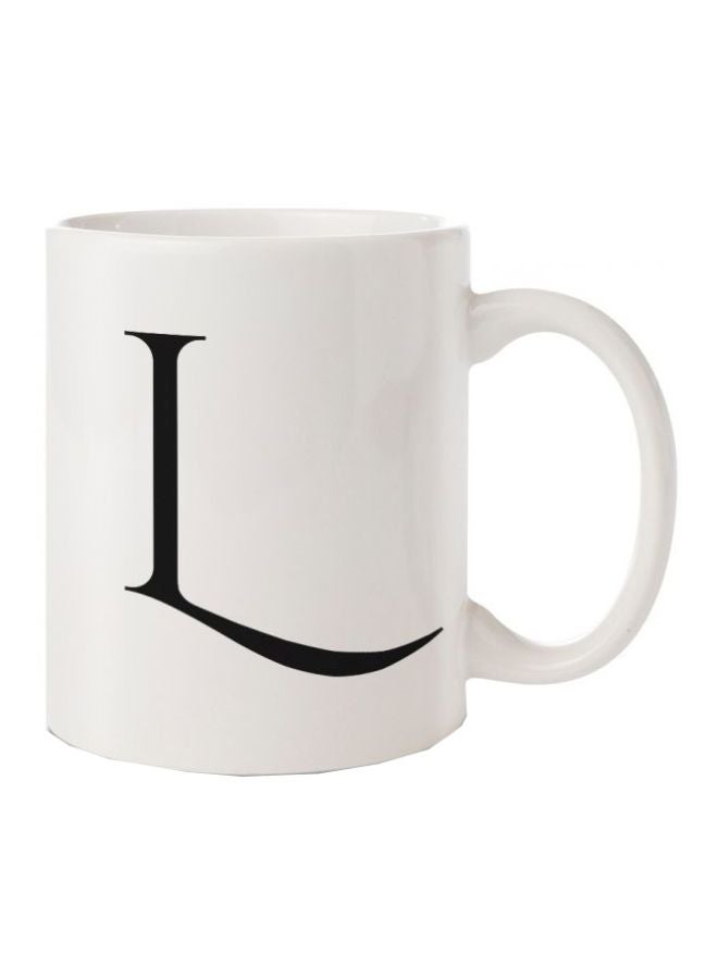 Hazel L Printed Ceramic Mug White/Black 