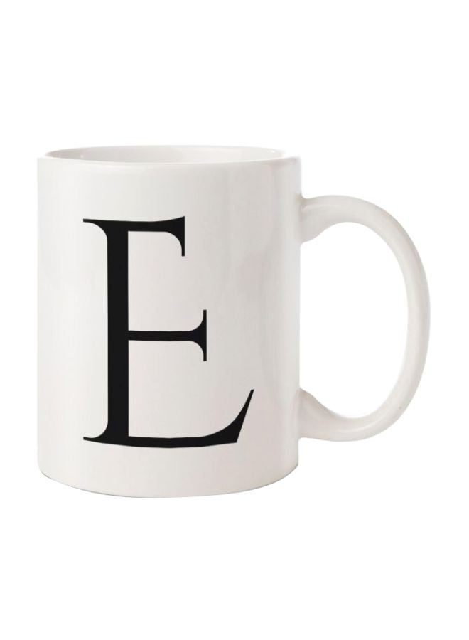 Hazel Printed Ceramic Mug White/Black 