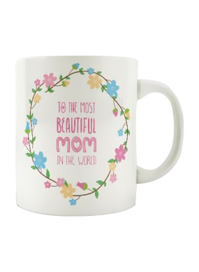 PrinTech Printed Ceramic Mug White/Pink/Blue 